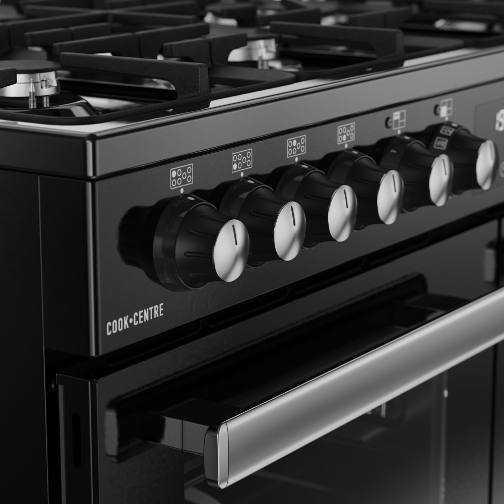 Belling RCA COOKCENTRE 100DF 100cm Dual Fuel Range Cooker, Black, A Rated
