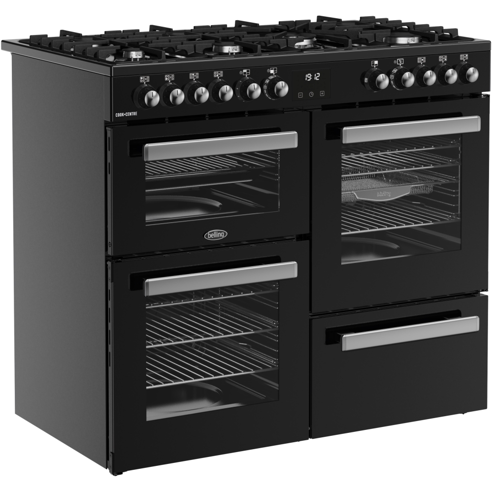 Belling RCA COOKCENTRE 100DF 100cm Dual Fuel Range Cooker, Black, A Rated