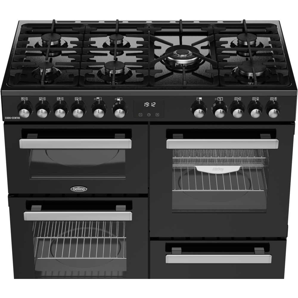 Belling RCA COOKCENTRE 100DF 100cm Dual Fuel Range Cooker, Black, A Rated