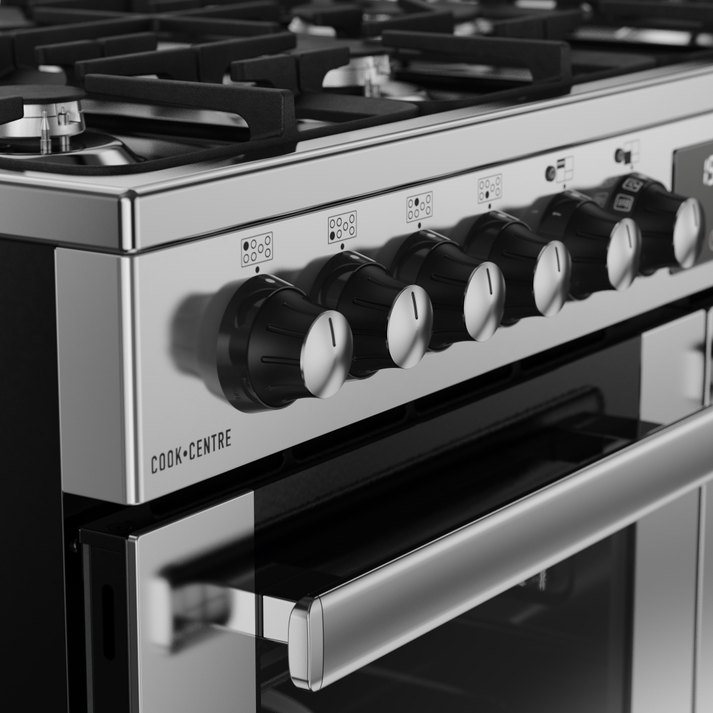 Belling RCA COOKCENTRE 100DF 100cm Dual Fuel Range Cooker, Stainless Steel, A Rated