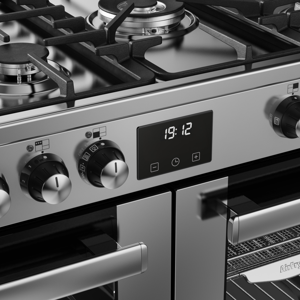 Belling RCA COOKCENTRE 100DF 100cm Dual Fuel Range Cooker, Stainless Steel, A Rated