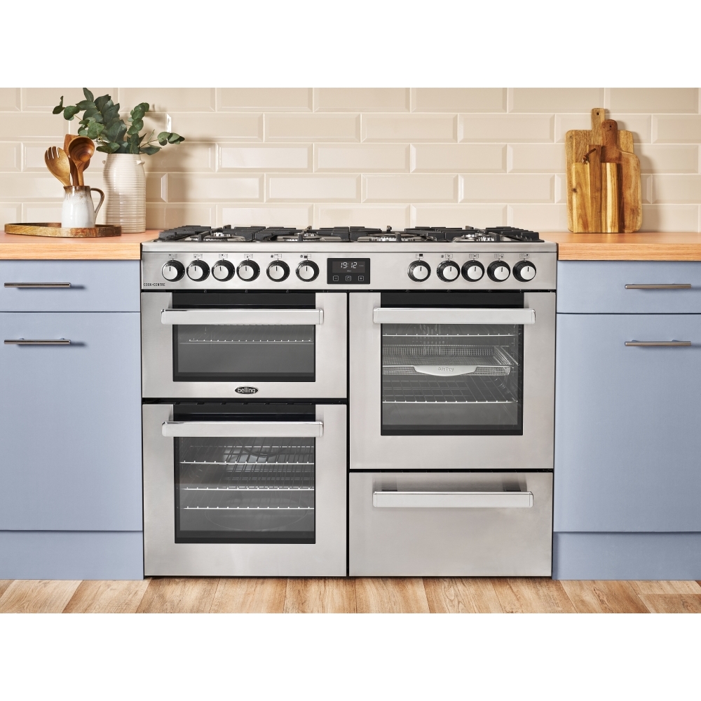 Belling RCA COOKCENTRE 100DF 100cm Dual Fuel Range Cooker, Stainless Steel, A Rated
