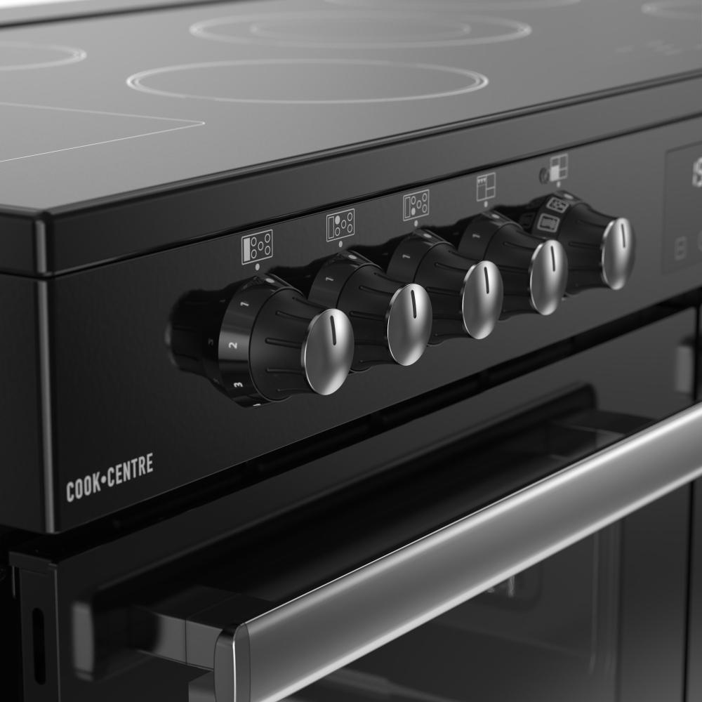 Belling RCA COOKCENTRE 110E 110cm Ceramic Range Cooker, Black, A Rated