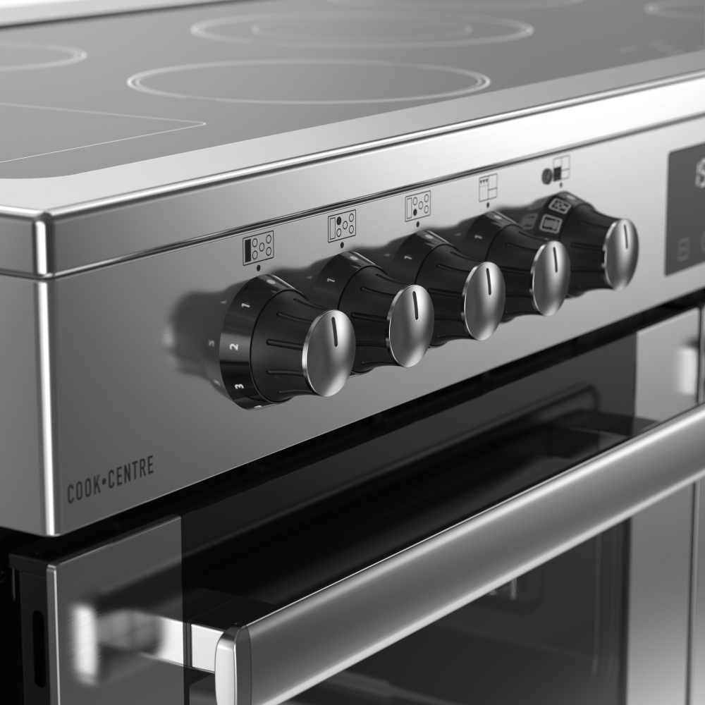 Belling RCA COOKCENTRE 110E 110cm Ceramic Range Cooker, Stainless Steel, A Rated