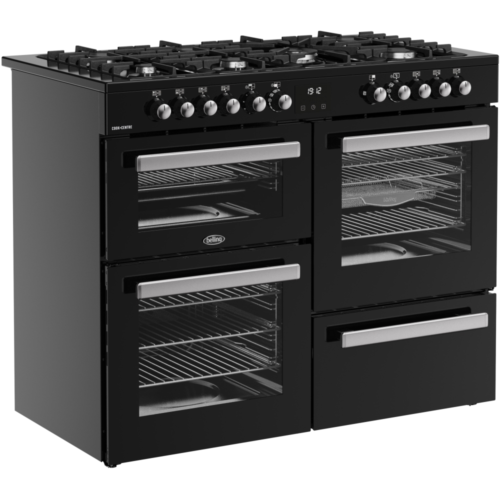 Belling RCA COOKCENTRE 110DF 110cm Dual Fuel Range Cooker, Black, A Rated