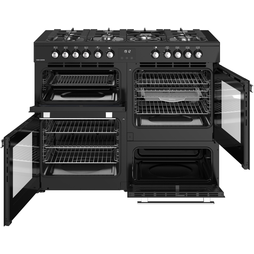 Belling RCA COOKCENTRE 110DF 110cm Dual Fuel Range Cooker, Black, A Rated