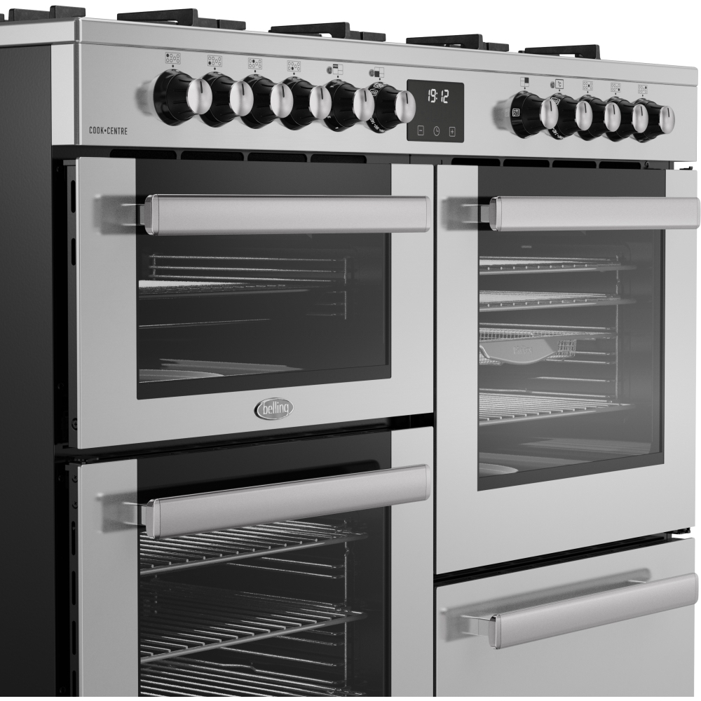Belling RCA COOKCENTRE 110DF 110cm Dual Fuel Range Cooker, Stainless Steel, A Rated