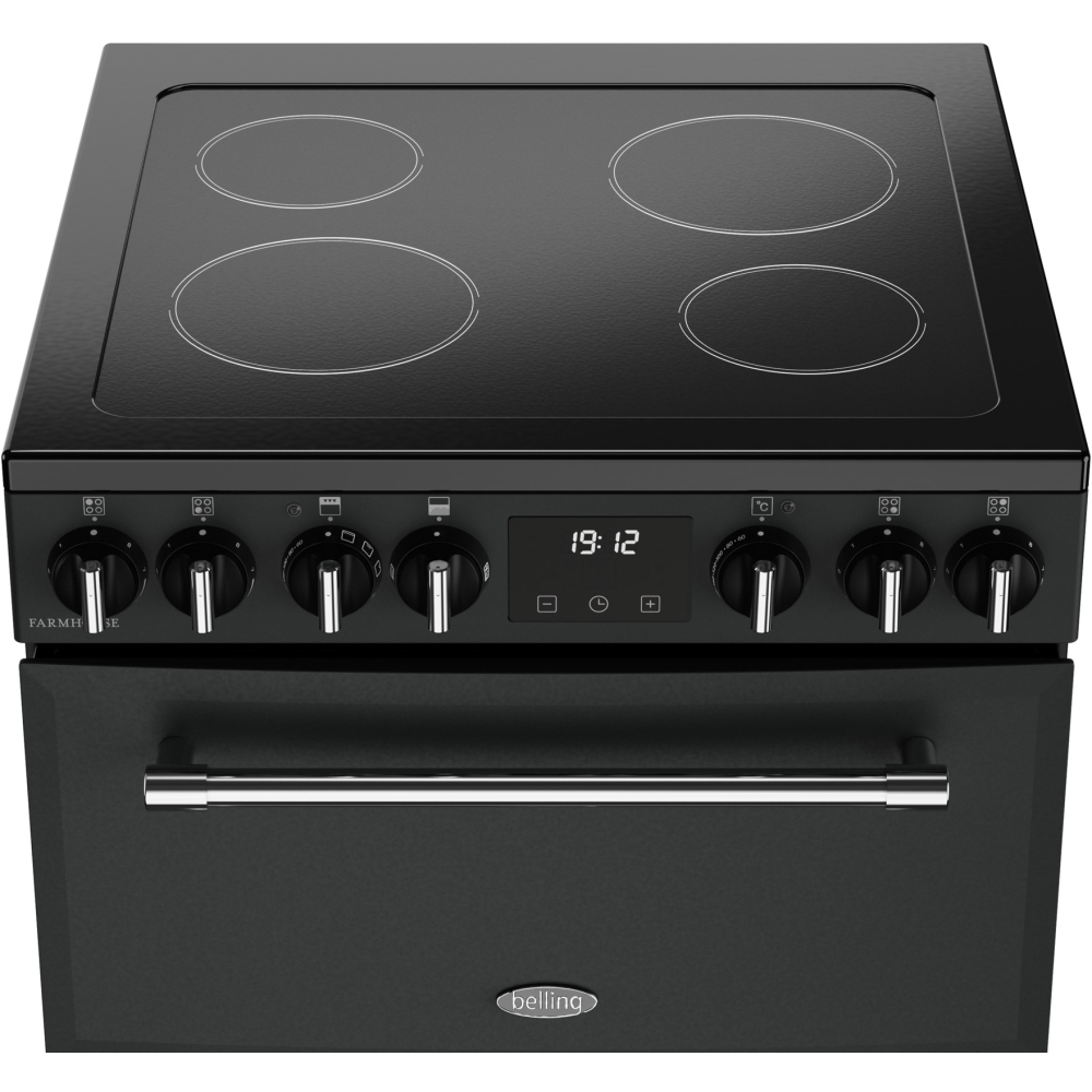Belling Farmhouse 60E Ceramic Electric Cooker with Double Oven, Grey, A Rated