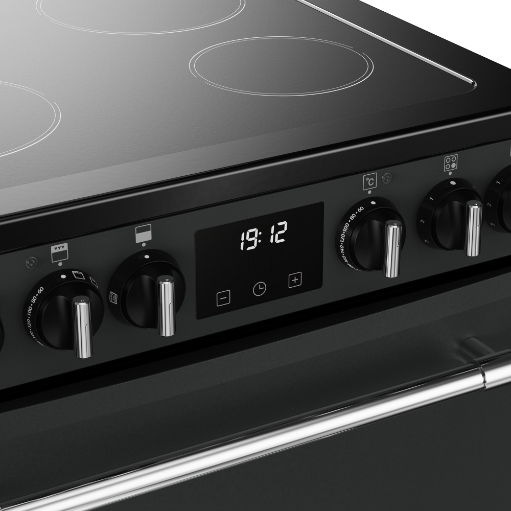 Belling Farmhouse 60E Ceramic Electric Cooker with Double Oven, Grey, A Rated