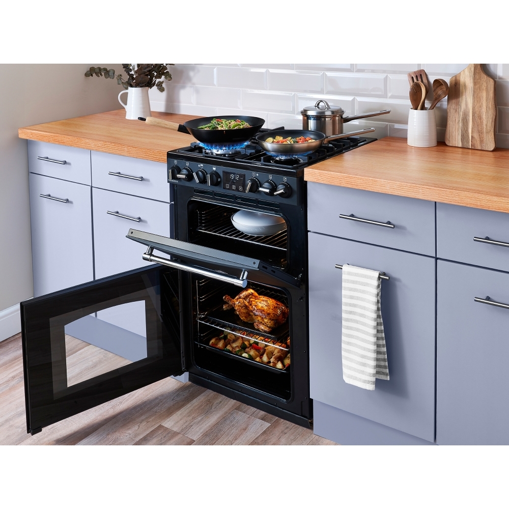 Belling Farmhouse 60E Ceramic Electric Cooker with Double Oven, Grey, A Rated