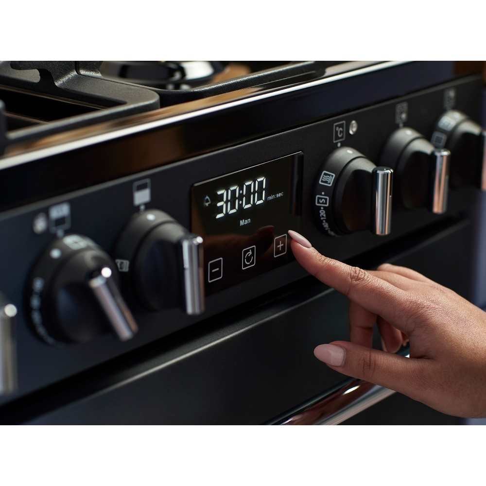 Belling Farmhouse 60E Ceramic Electric Cooker with Double Oven, Black, A Rated