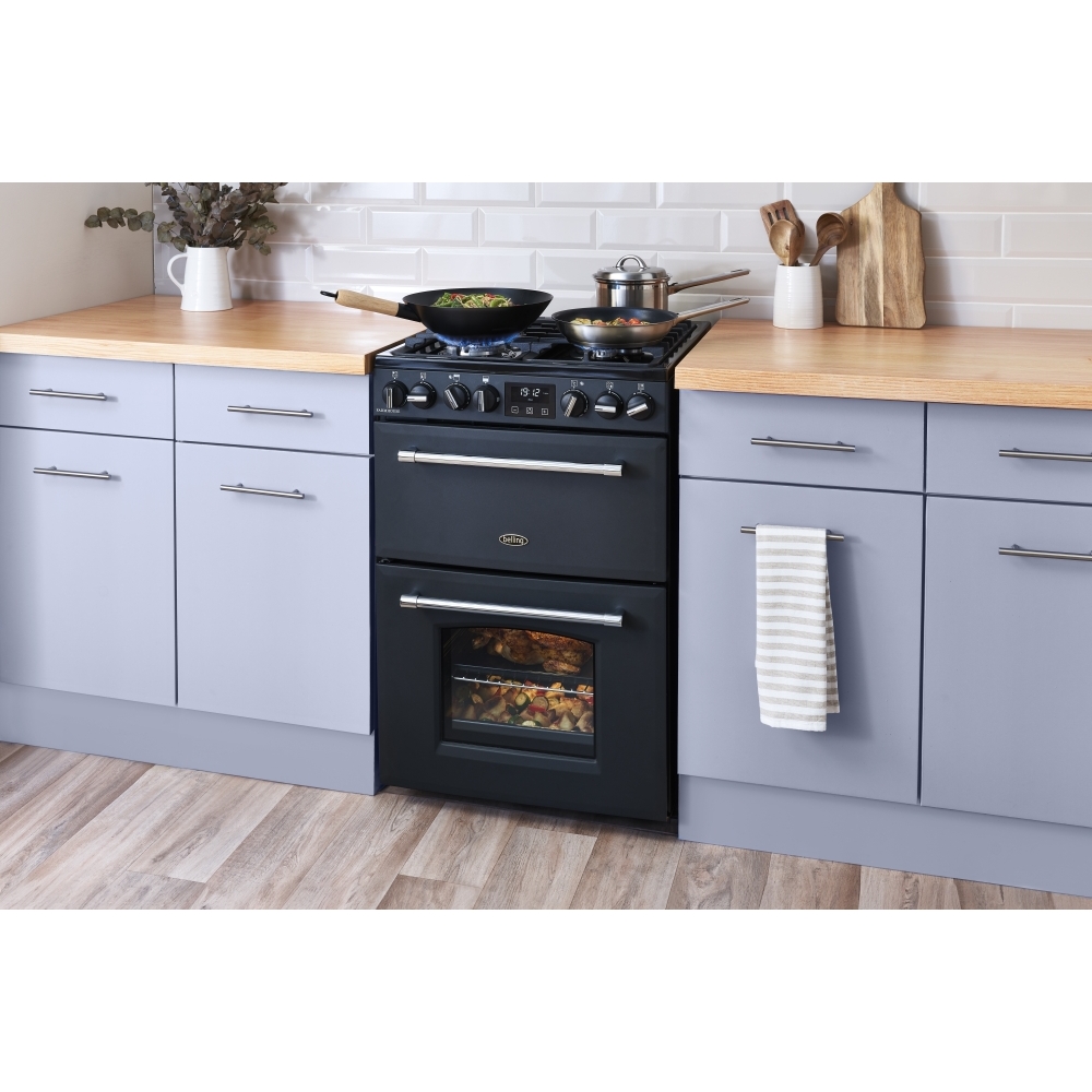 Belling MRA FARMHOUSE 60 Dual Fuel Cooker with Double Oven, Grey, A Rated