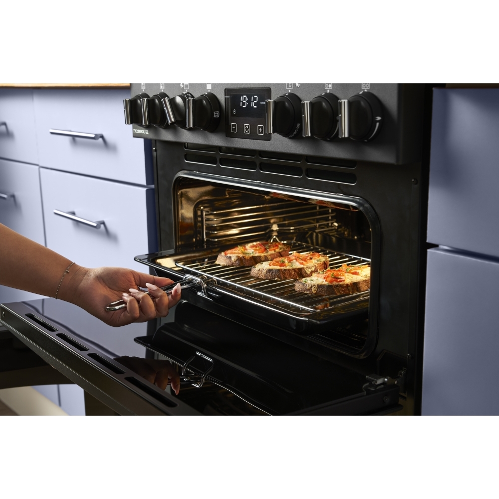 Belling MRA FARMHOUSE 60 Dual Fuel Cooker with Double Oven, Grey, A Rated