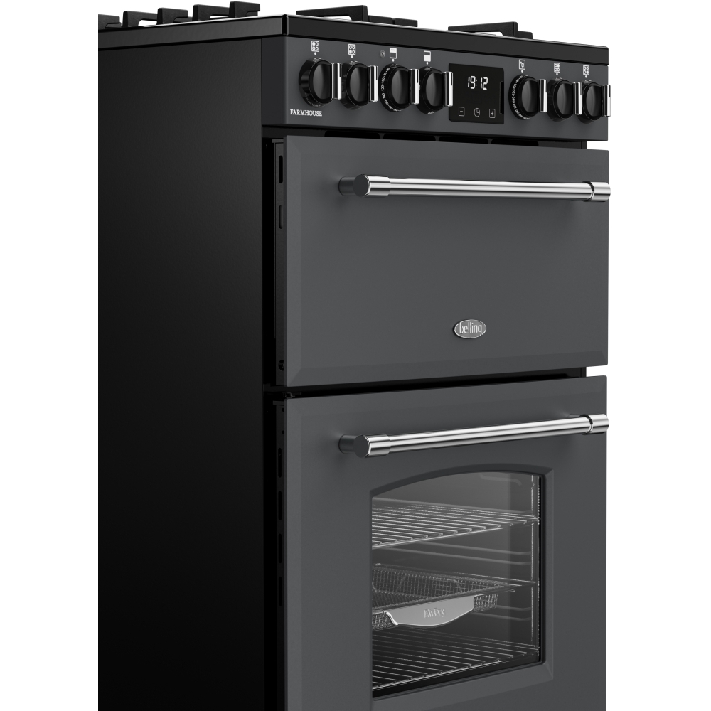 Belling MRA FARMHOUSE 60 Dual Fuel Cooker with Double Oven, Grey, A Rated