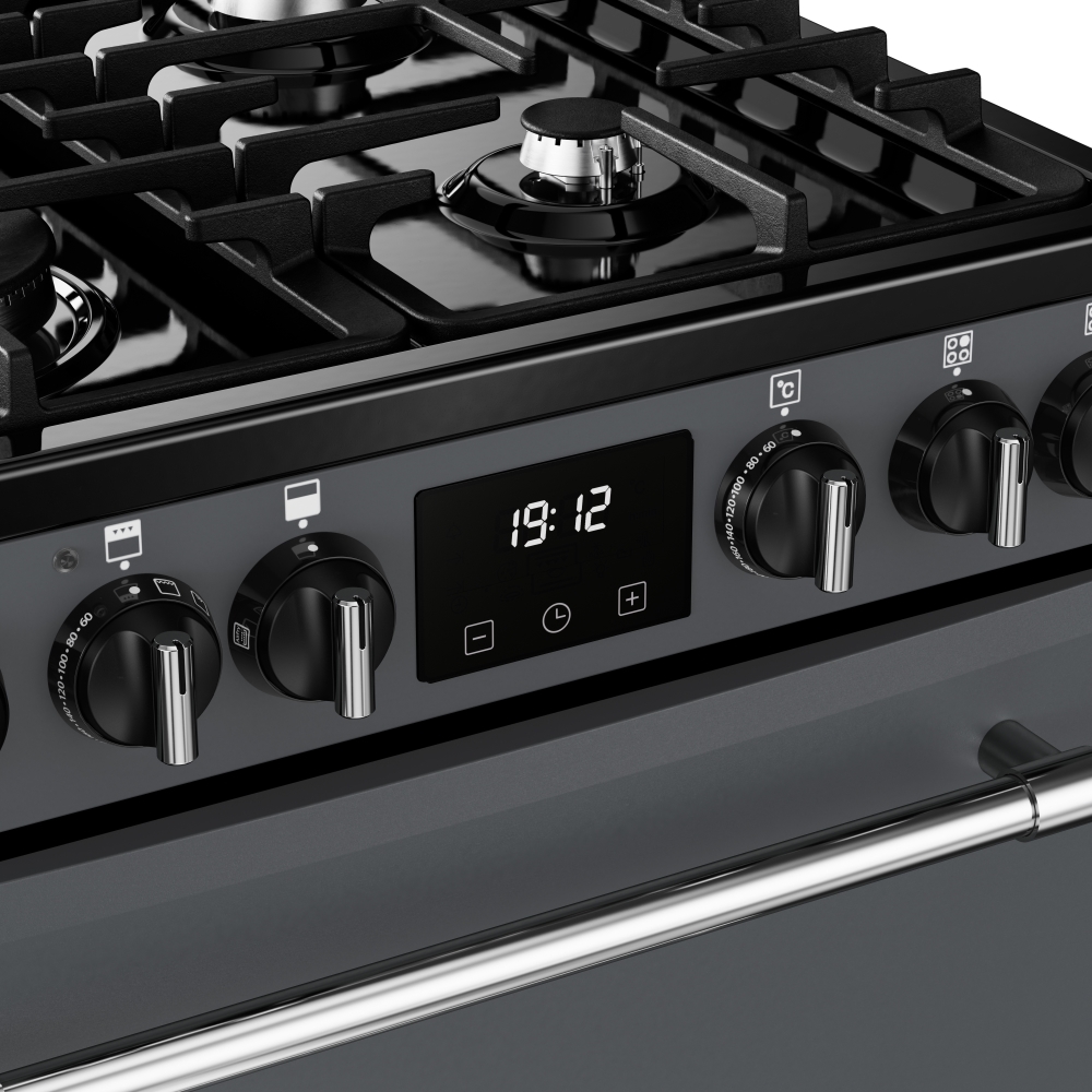 Belling MRA FARMHOUSE 60 Dual Fuel Cooker with Double Oven, Grey, A Rated