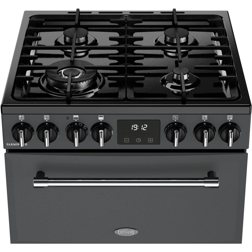 Belling MRA FARMHOUSE 60 Dual Fuel Cooker with Double Oven, Grey, A Rated