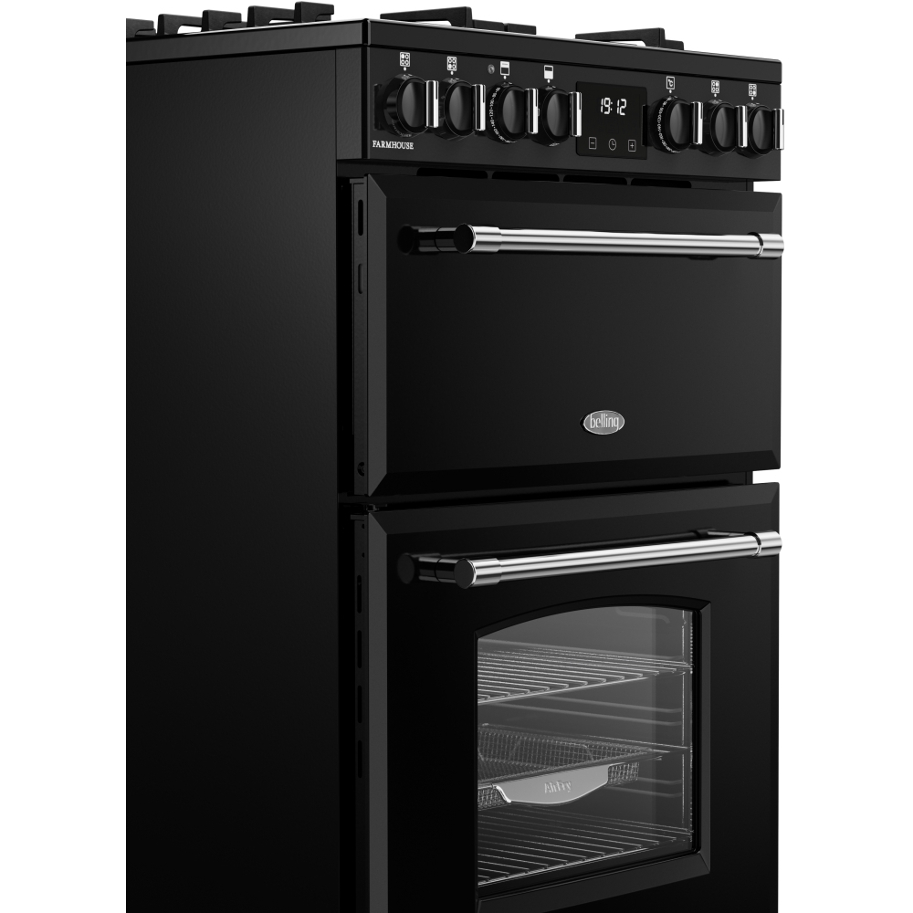 Belling MRA FARMHOUSE 60 Dual Fuel Cooker with Double Oven, Black, A Rated
