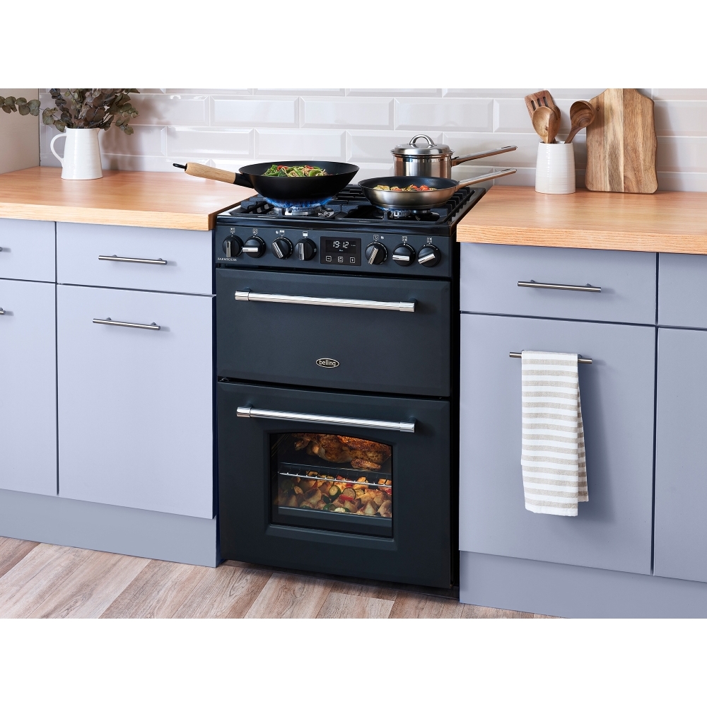 Belling MRA FARMHOUSE 60 Dual Fuel Cooker with Double Oven, Cream, A Rated