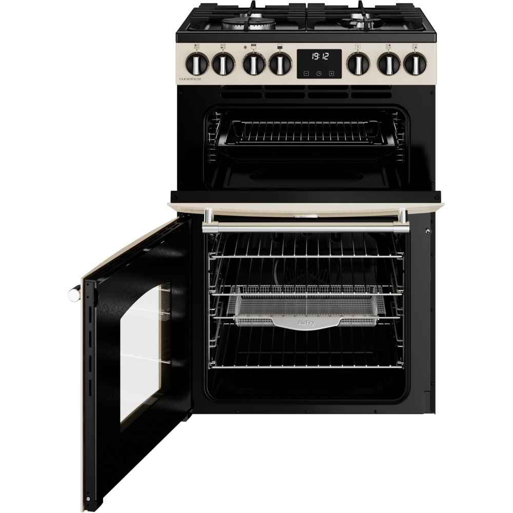 Belling MRA FARMHOUSE 60 Dual Fuel Cooker with Double Oven, Cream, A Rated
