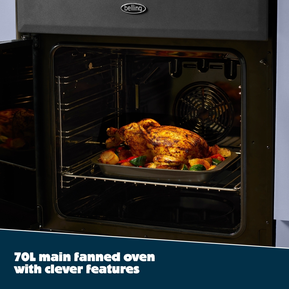 Belling MRA FARMHOUSE 60 Dual Fuel Cooker with Double Oven, Cream, A Rated