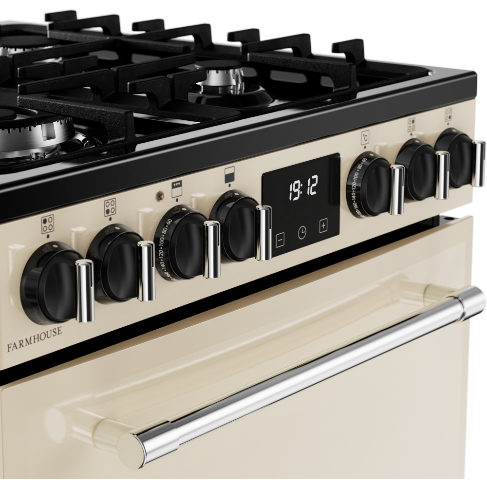 Belling MRA FARMHOUSE 60 Dual Fuel Cooker with Double Oven, Cream, A Rated