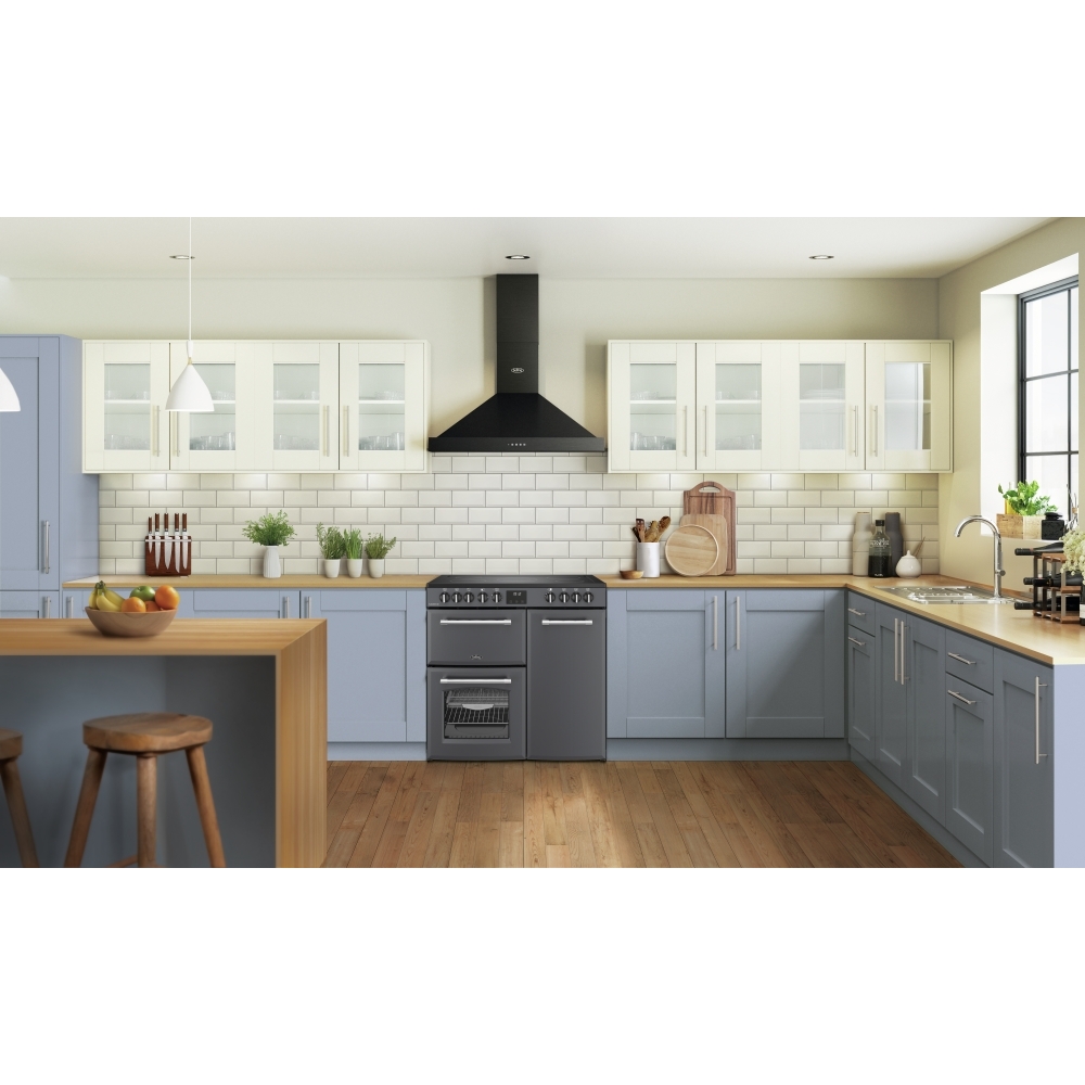 Belling RCA FARMHOUSE 90E AN 90cm Ceramic Range Cooker, Grey, A Rated