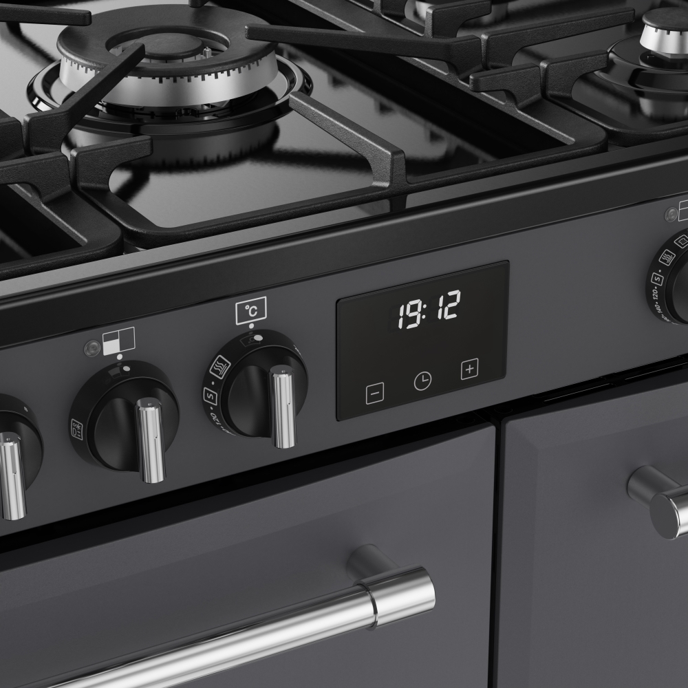 Belling RCA FARMHOUSE 90DF A 90cm Dual Fuel Range Cooker, Grey, A Rated
