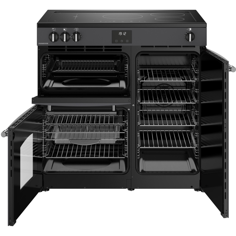 Belling RCA FARMHOUSE 90Ei A 90cm Induction Range Cooker, Grey, A Rated