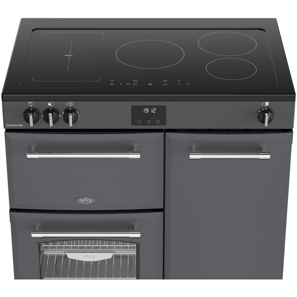 Belling RCA FARMHOUSE 90Ei A 90cm Induction Range Cooker, Grey, A Rated