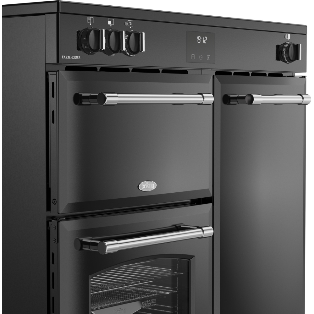 Belling RCA FARMHOUSE 90Ei B 90cm Induction Range Cooker, Black, A Rated