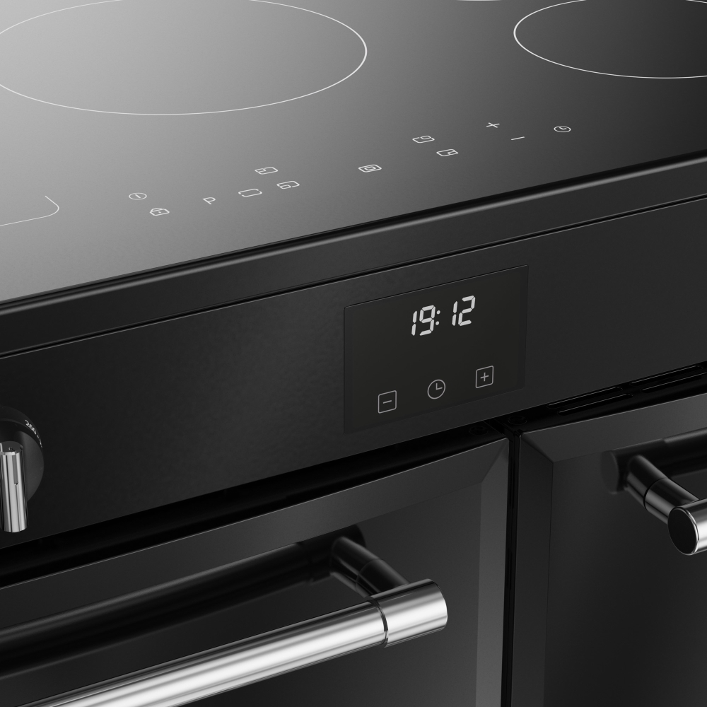 Belling RCA FARMHOUSE 90Ei B 90cm Induction Range Cooker, Black, A Rated