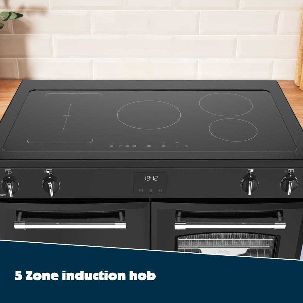 Belling RCA FARMHOUSE 90Ei C 90cm Induction Range Cooker, Cream, A Rated