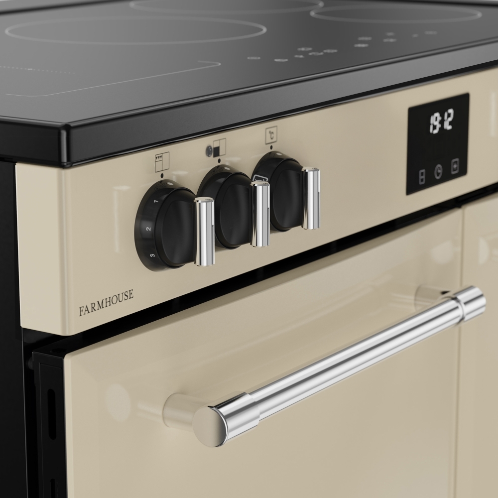Belling RCA FARMHOUSE 90Ei C 90cm Induction Range Cooker, Cream, A Rated