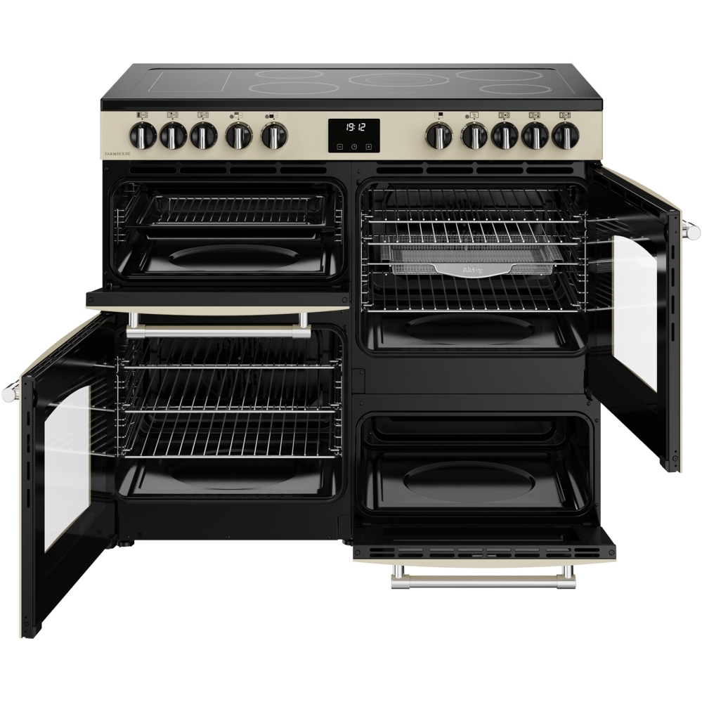Belling RCA FARMHOUSE 100E C 100cm Ceramic Range Cooker, Cream, A Rated