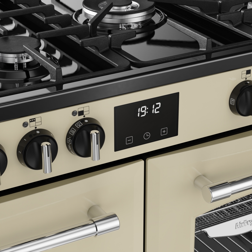Belling Farmhouse 100DF 100cm Dual Fuel Range Cooker, Cream, A Rated