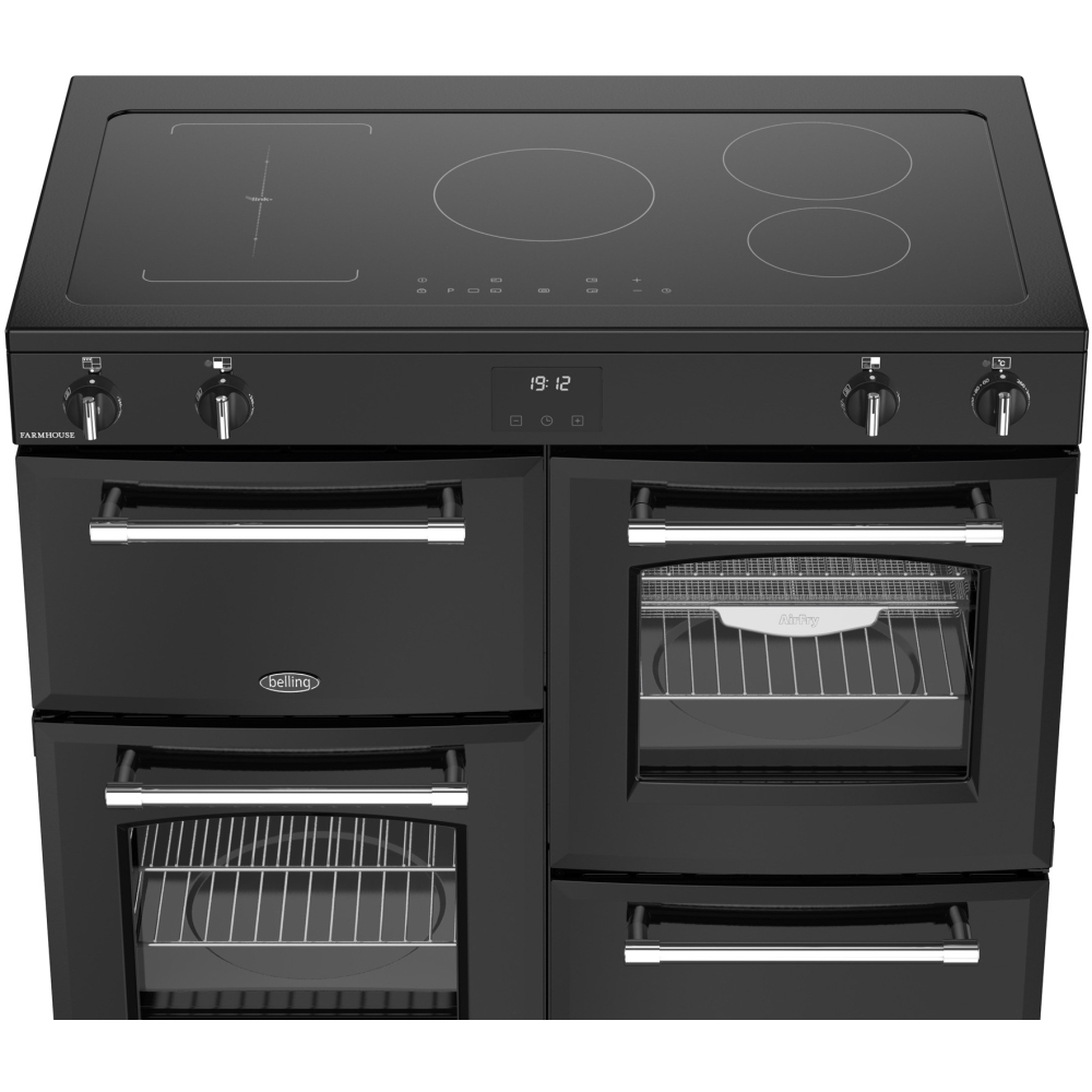 Belling RCA FARMHOUSE 100Ei 100cm Induction Range Cooker, Black, A Rated