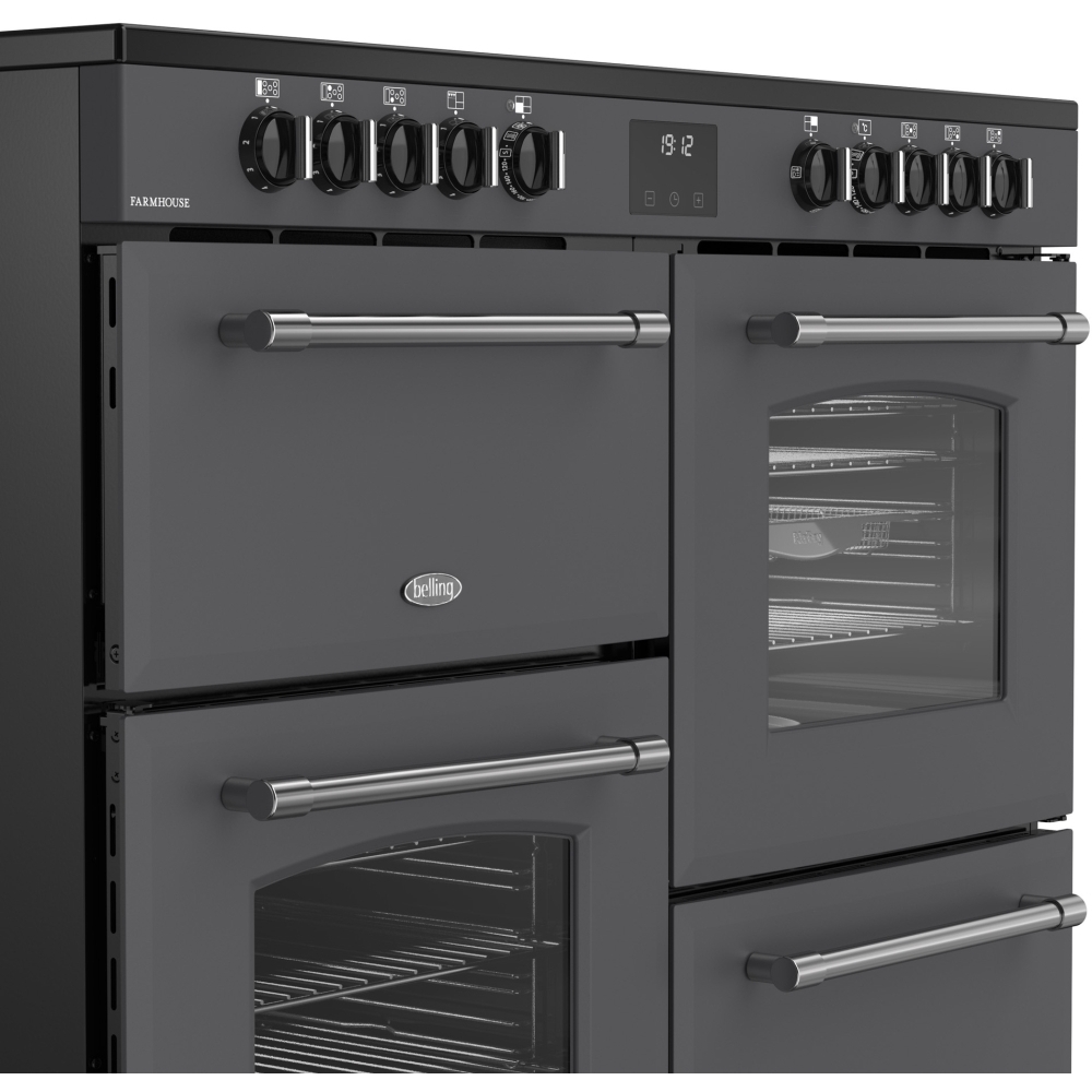 Belling RCA FARMHOUSE 110E A 110cm Ceramic Range Cooker, Grey, A Rated