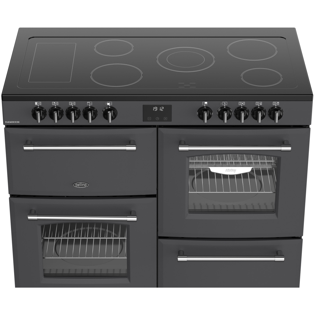 Belling RCA FARMHOUSE 110E A 110cm Ceramic Range Cooker, Grey, A Rated