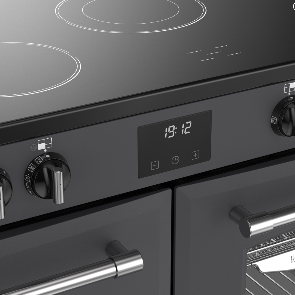 Belling RCA FARMHOUSE 110E A 110cm Ceramic Range Cooker, Grey, A Rated
