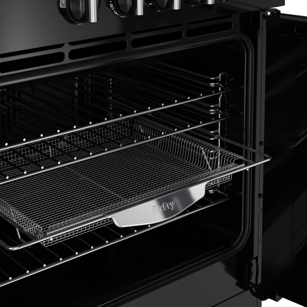 Belling RCA FARMHOUSE 110E B 110cm Ceramic Range Cooker, Black, A Rated