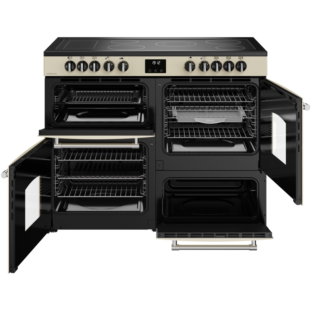 Belling RCA FARMHOUSE 110E C 110cm Ceramic Range Cooker, Cream, A Rated