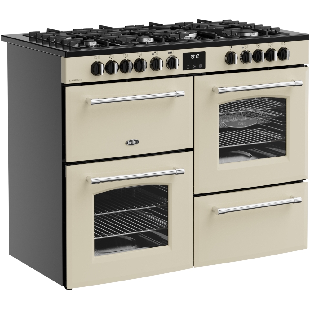 Belling RCA FARMHOUSE 110DF 110cm Dual Fuel Range Cooker, Cream, A Rated