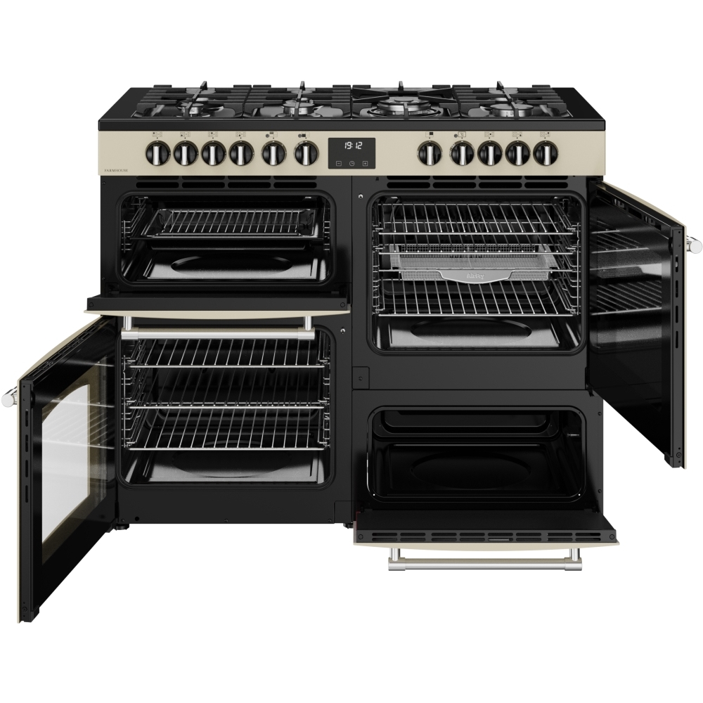 Belling RCA FARMHOUSE 110DF 110cm Dual Fuel Range Cooker, Cream, A Rated