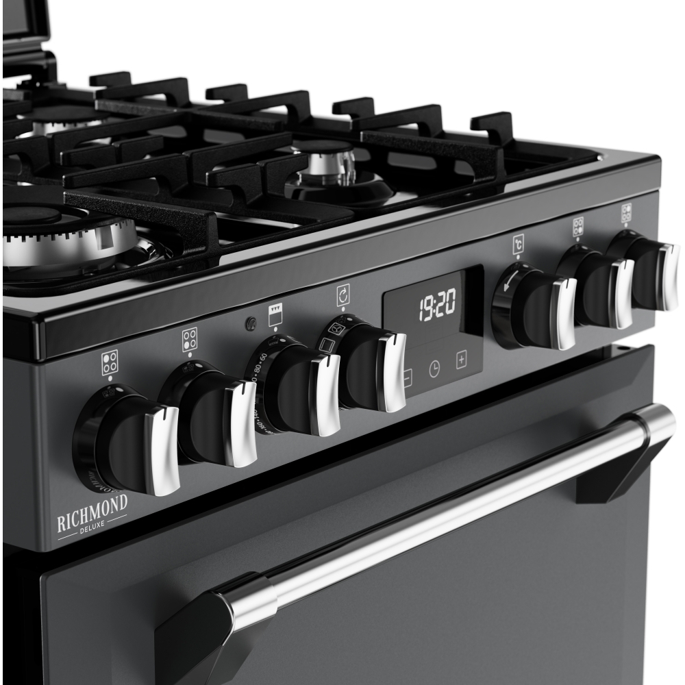 Stoves DX MRA RICH 60DF Dual Fuel Cooker with Double Oven, Grey, A Rated