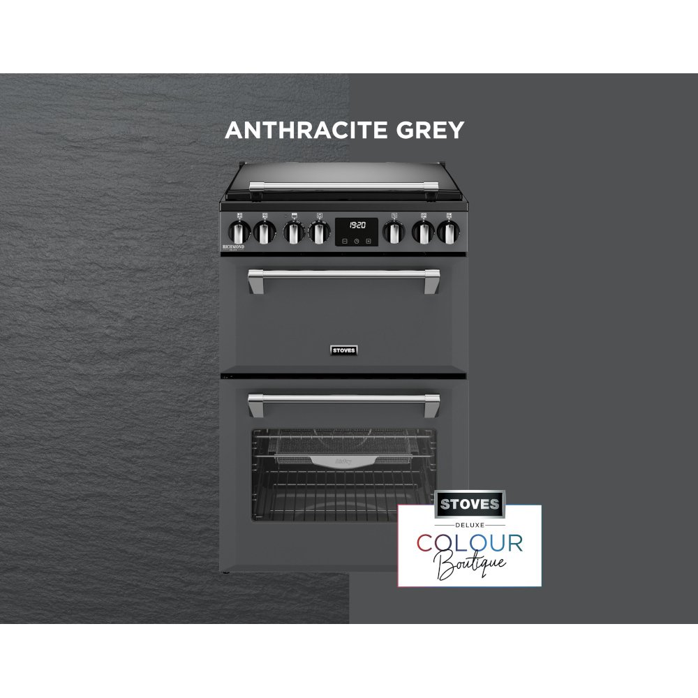 Stoves DX MRA RICH 60DF Dual Fuel Cooker with Double Oven, Grey, A Rated