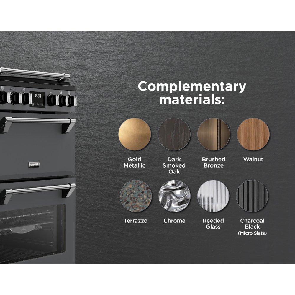 Stoves DX MRA RICH 60DF Dual Fuel Cooker with Double Oven, Grey, A Rated