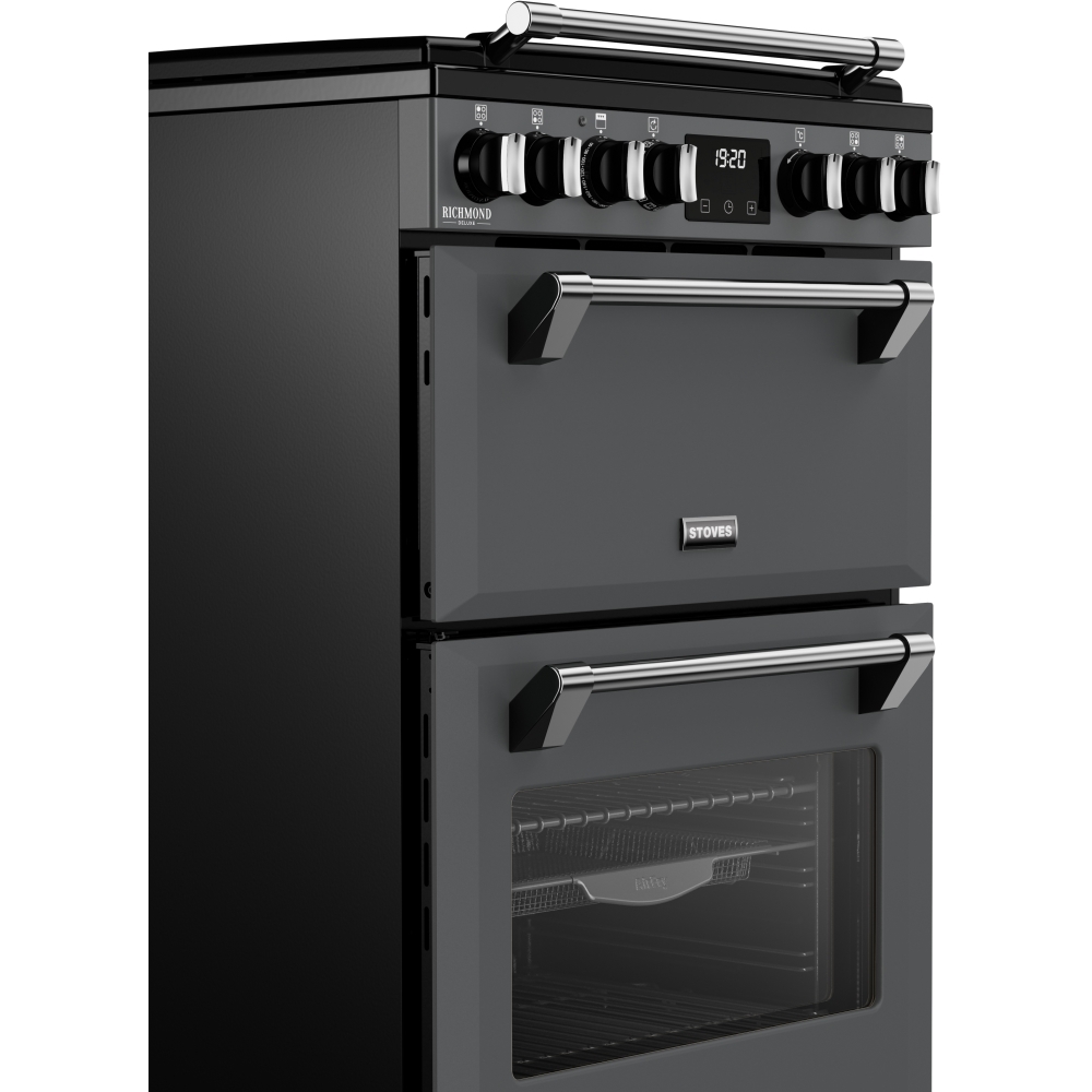 Stoves DX MRA RICH 60DF Dual Fuel Cooker with Double Oven, Grey, A Rated