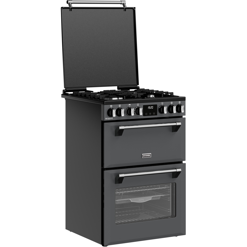 Stoves DX MRA RICH 60DF Dual Fuel Cooker with Double Oven, Grey, A Rated