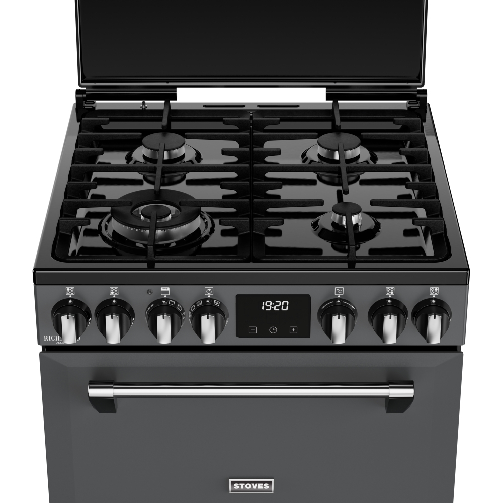 Stoves DX MRA RICH 60DF Dual Fuel Cooker with Double Oven, Grey, A Rated