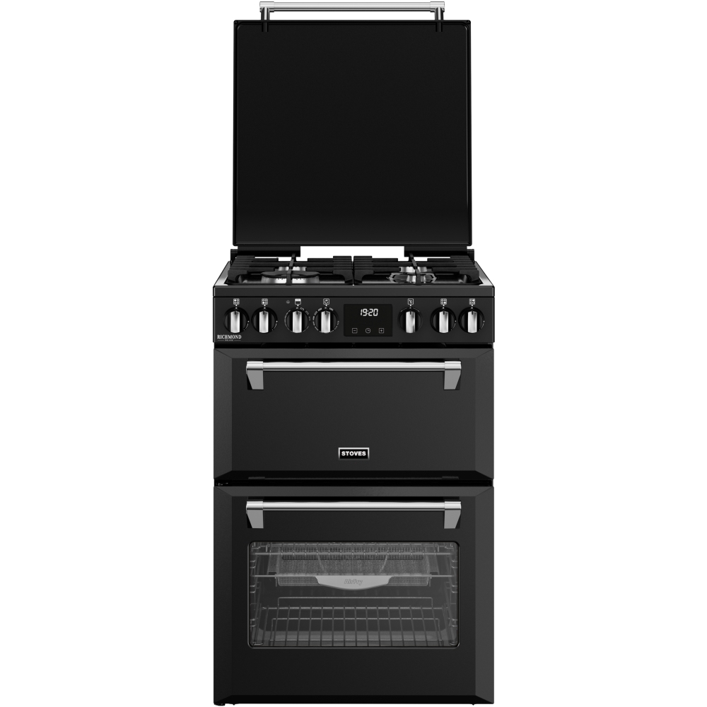 Stoves DX MRA RICH 60DF Dual Fuel Cooker with Double Oven, Black, A Rated